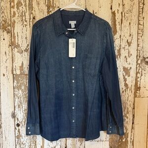 Chico's Dark Blue Casual Button Down Shirt